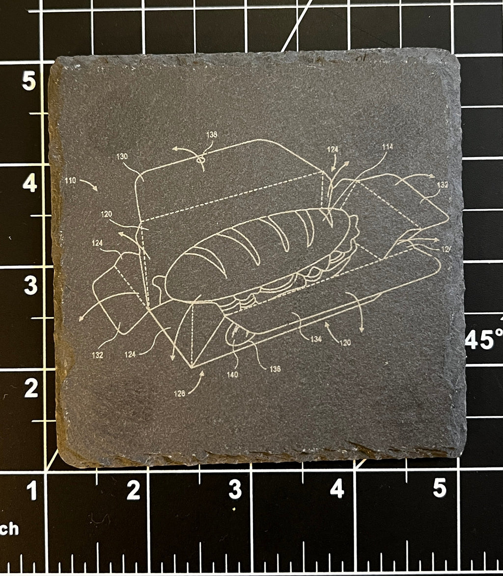 Fast Food Patent Slate Coasters