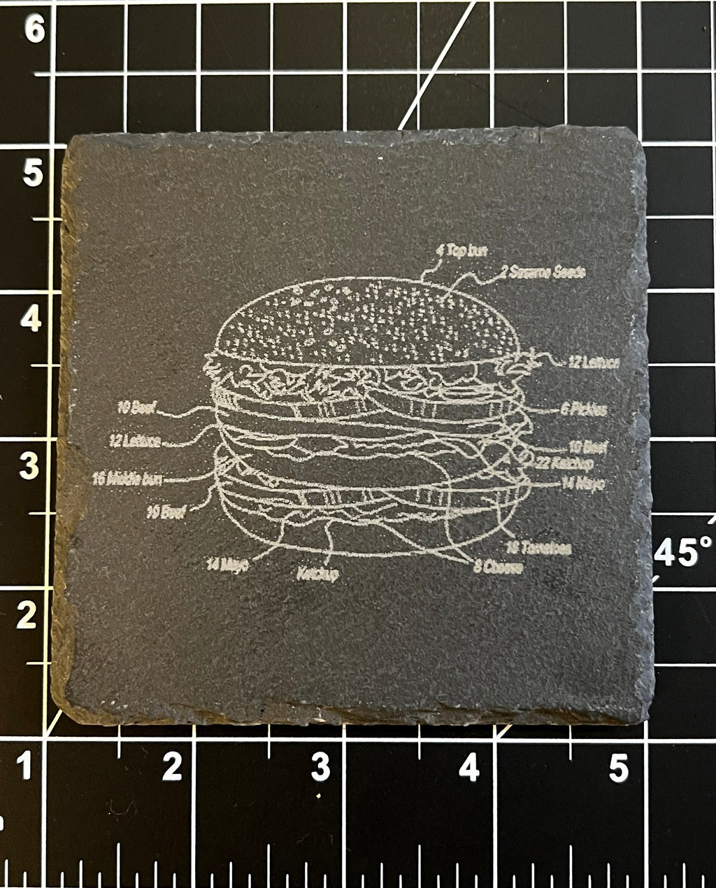 Fast Food Patent Slate Coasters