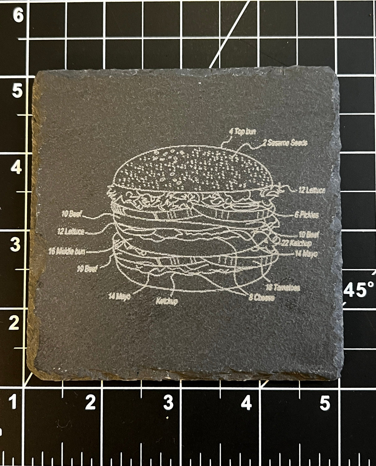 Fast Food Patent Slate Coasters