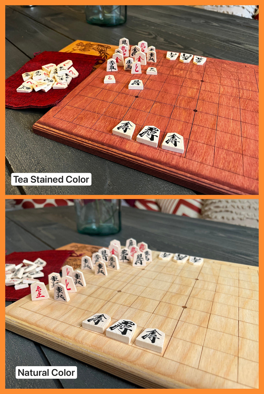 Handcrafted Shogi Set | Japanese Chess with Komadai