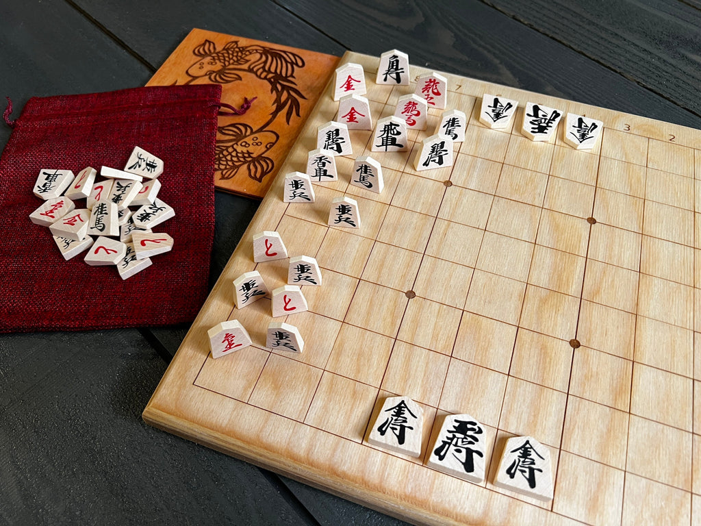 Handcrafted Shogi Set | Japanese Chess with Komadai