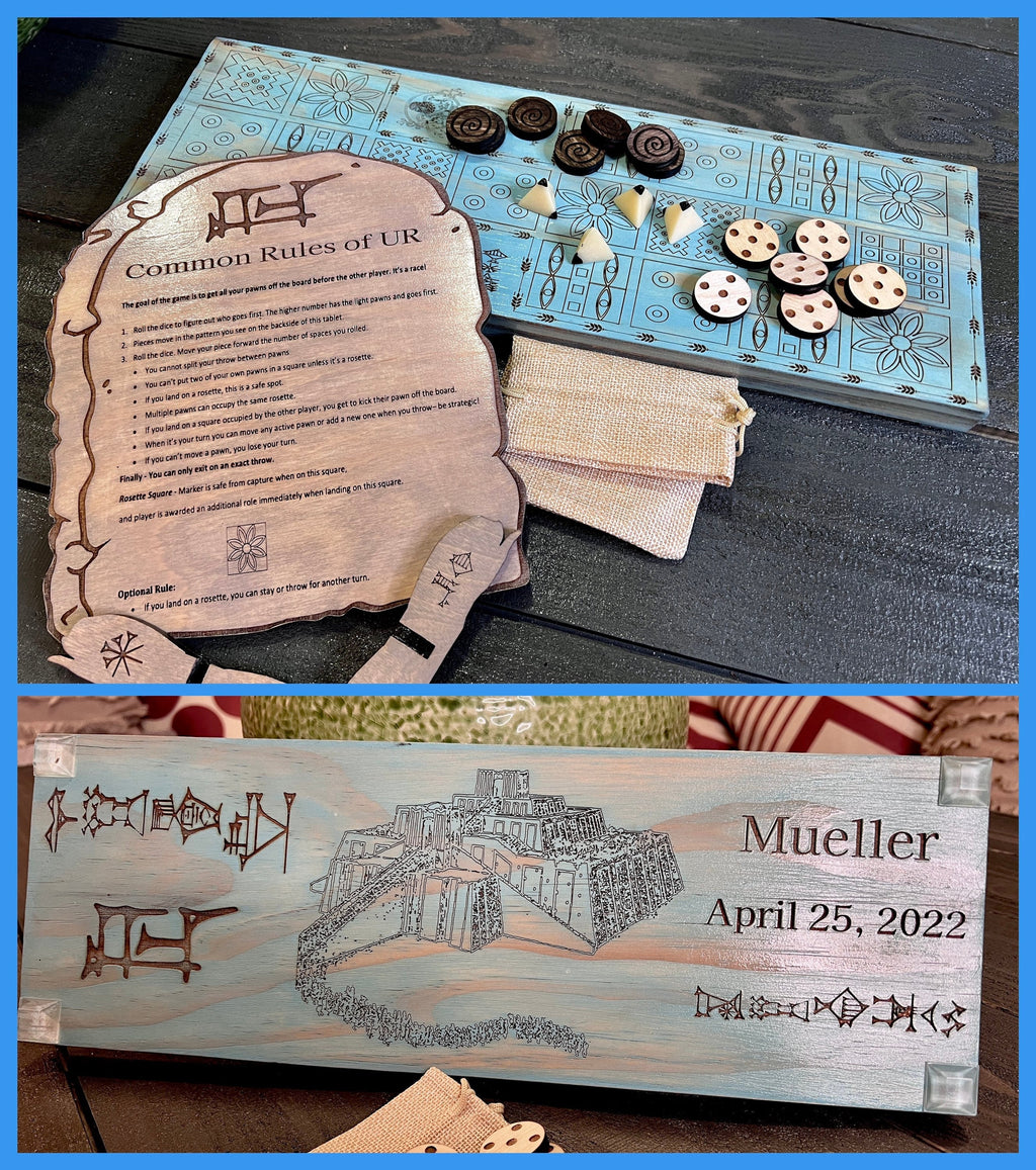 Royal Game of Ur | Personalized for Free | Sumerian Chase Board Game | Twenty Squares