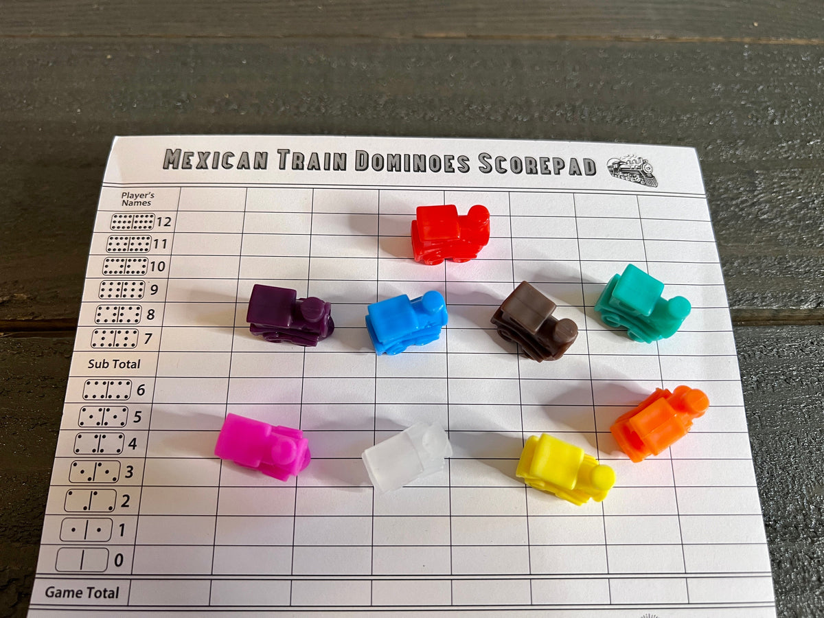 Mexican Train Custom Dominoes Hub | Trains | Custom Dominos Tray - 3 Colors to Choose From!