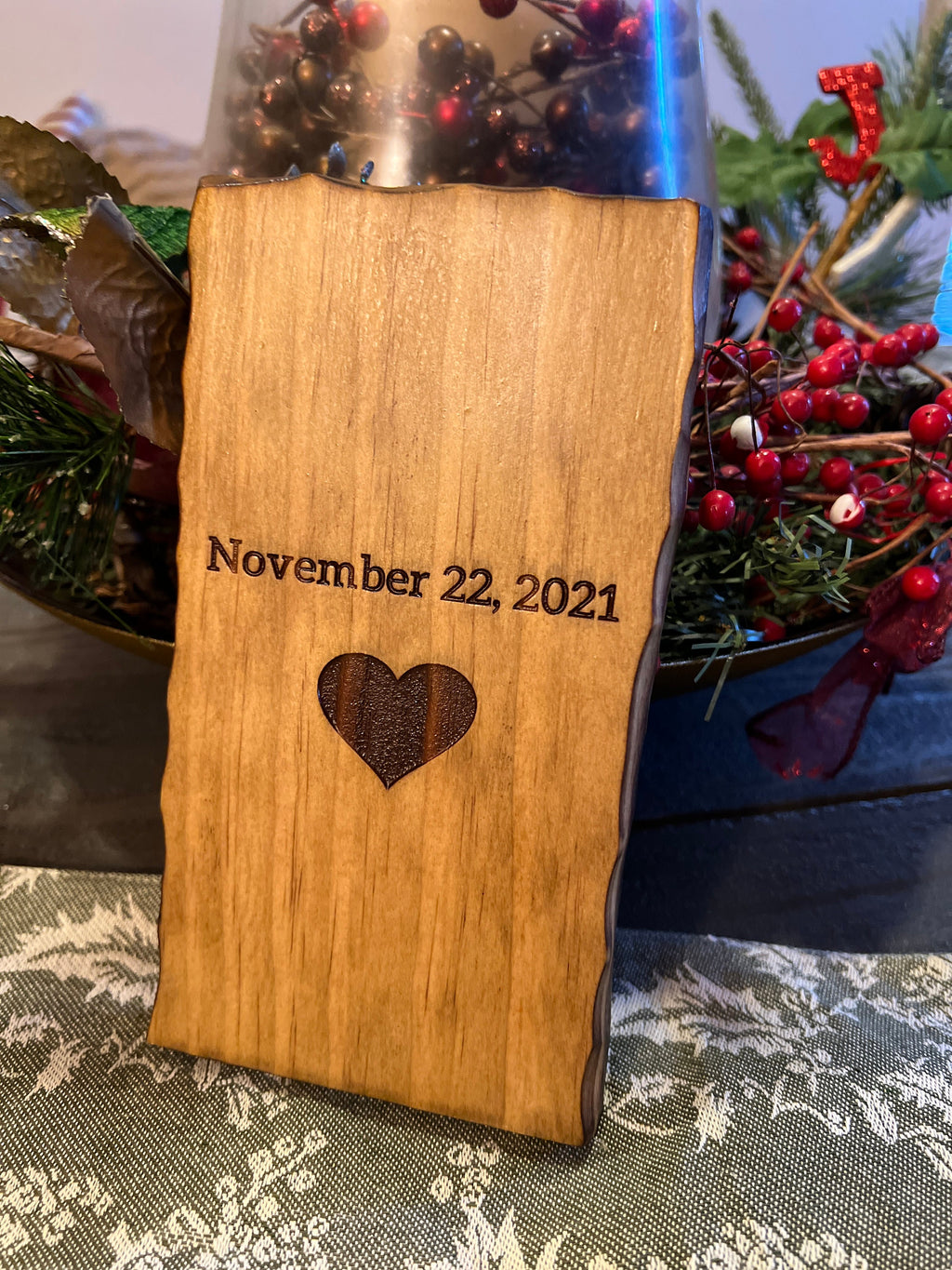 Personalized Tree Carving | Initials Anniversary Gift