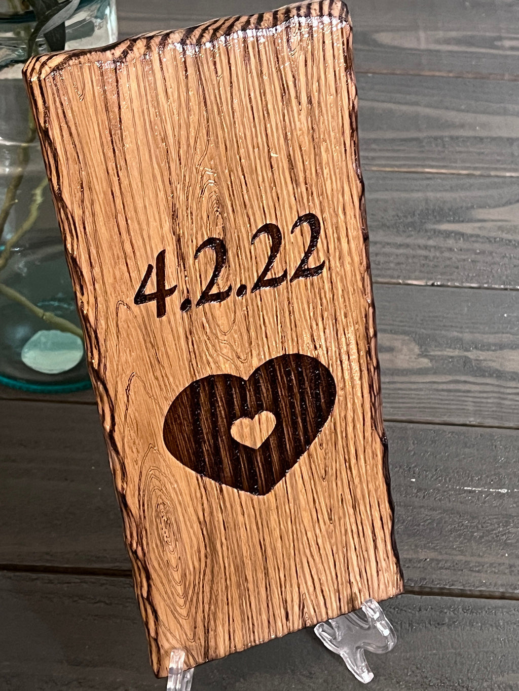 Personalized Tree Carving | Initials Anniversary Gift