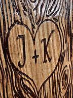 Personalized Tree Carving | Initials Anniversary Gift