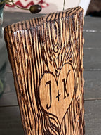 Personalized Tree Carving | Initials Anniversary Gift