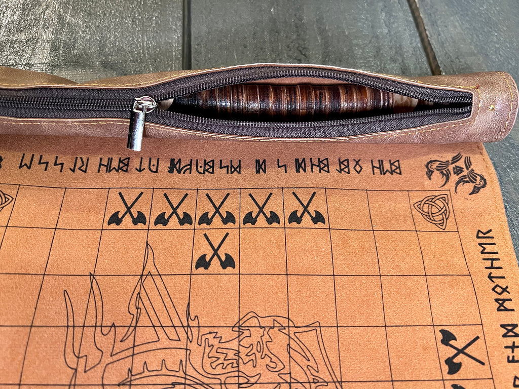 Hnefatafl Viking Chess Game | Portable Roll-Up Board