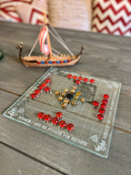 Glass Viking Chess (Hnefatafl) | Special Edition, Long Boat Token Holder