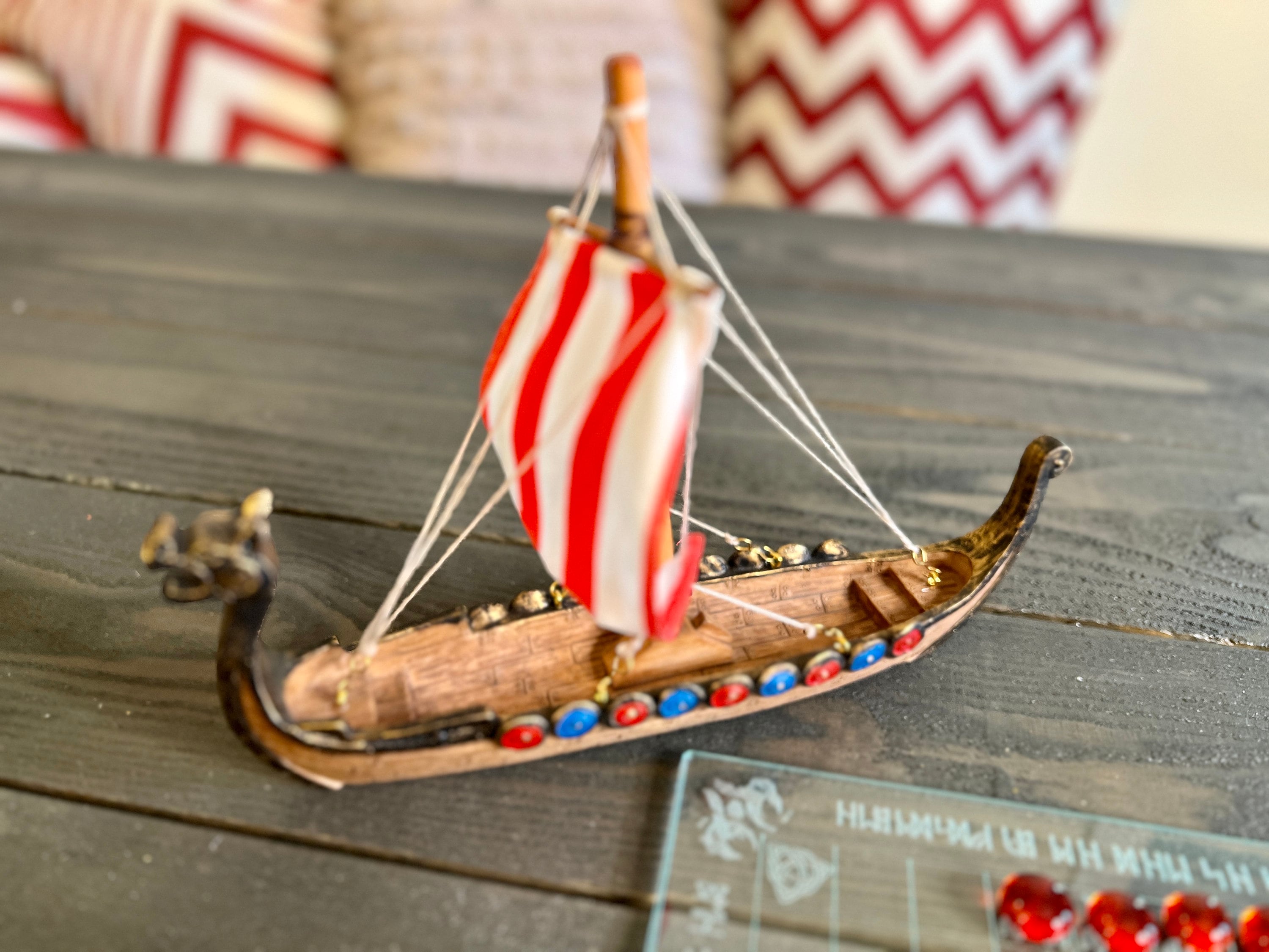 Glass Viking Chess (Hnefatafl) | Special Edition, Long Boat Token Holder