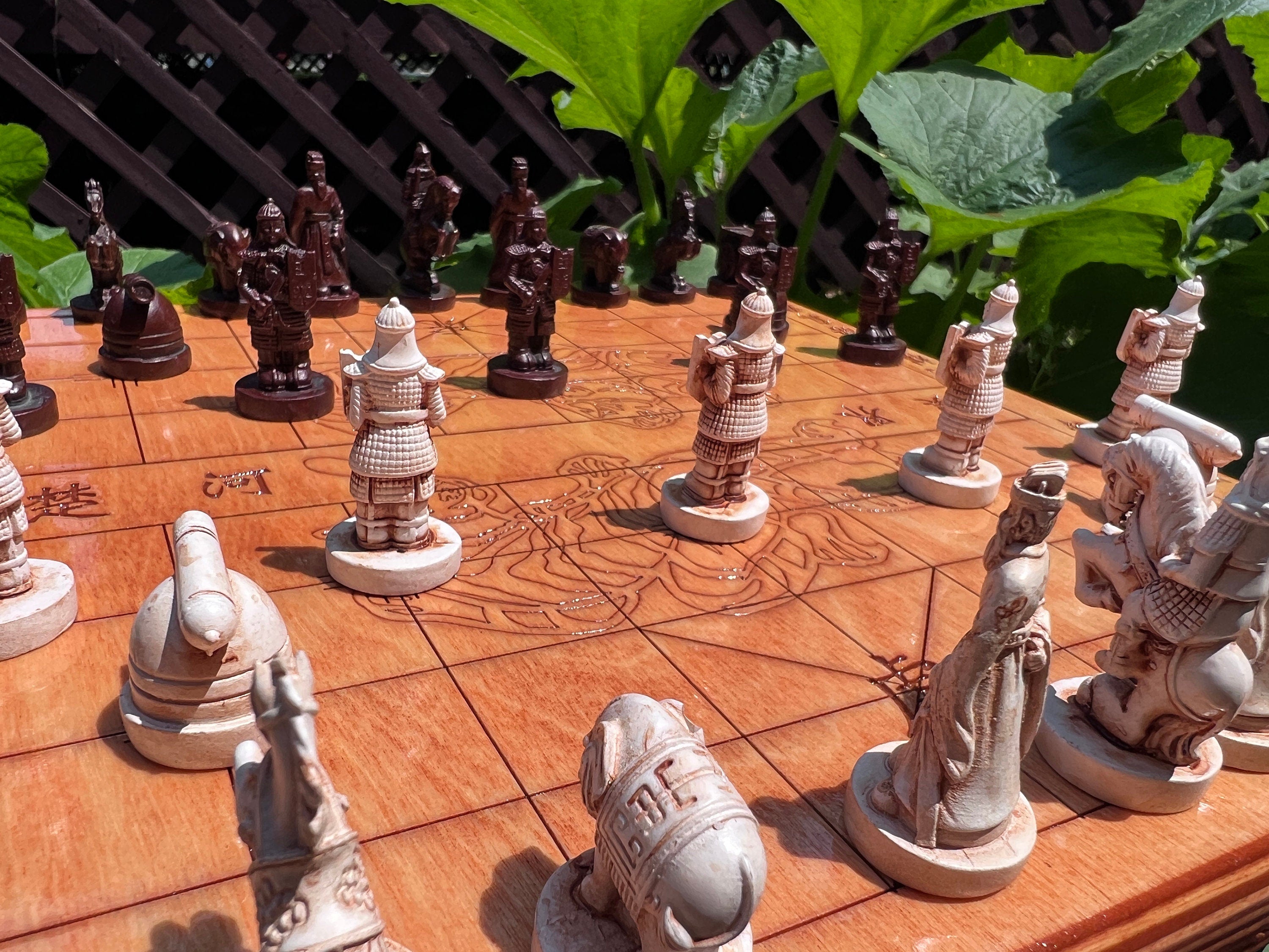 Handmade Wooden Chinese Chess Set aka Xiangqi | Personalized | Back is Engraved