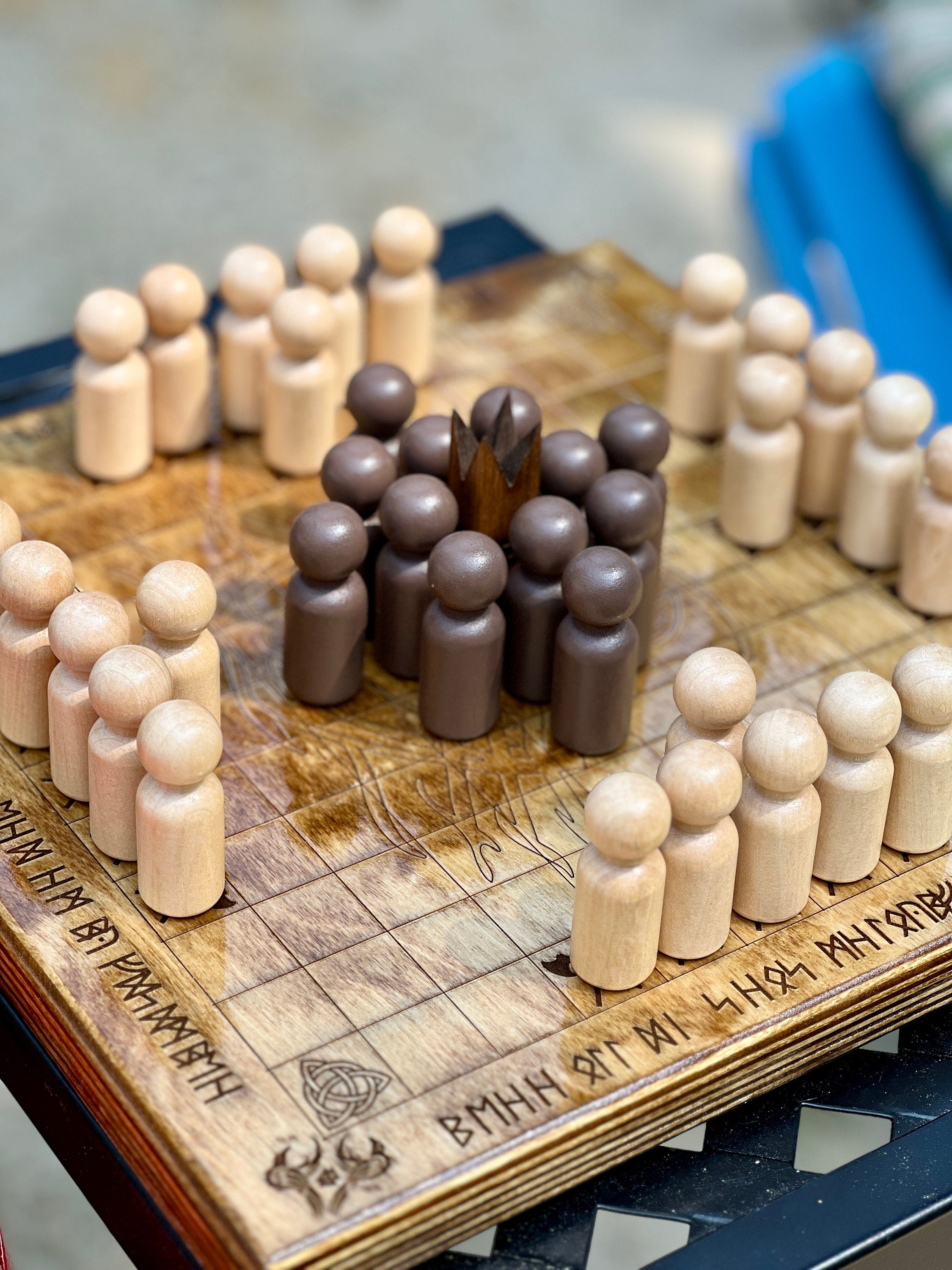 11x11 Square Variation Viking Chess aka 'Hnefatafl' | Free Personalization | Token Options | Board Size Options |