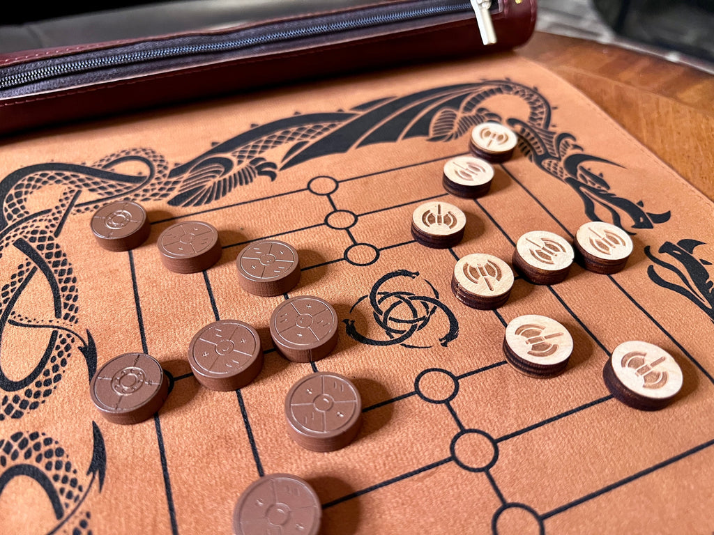 Nine Men's Morris Game: Portable Roll-Up Mat, Ancient Strategy