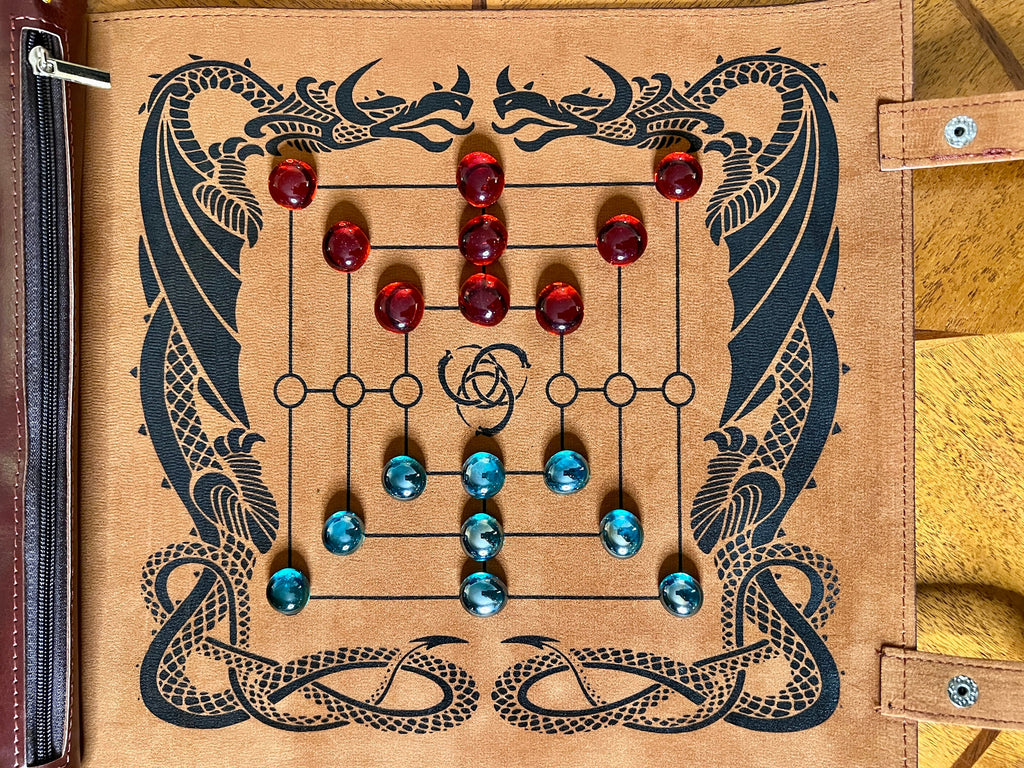 Nine Men's Morris Game: Portable Roll-Up Mat, Ancient Strategy