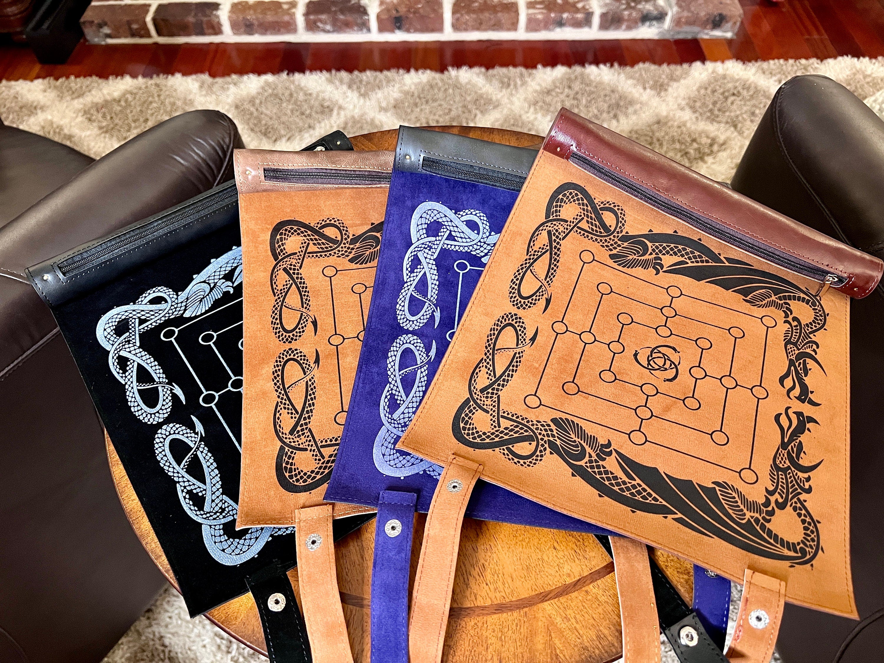 Nine Men's Morris Game: Portable Roll-Up Mat, Ancient Strategy