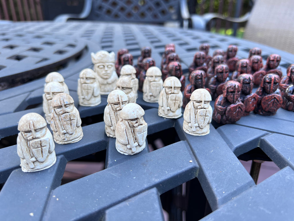 Viking Resin Hnefatafl / Tafl Game Pieces Only - Not the Game Board