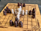 Personalized Viking Chess | Handcrafted Hnefatafl Game, Wood Tokens, 9x9 Variation