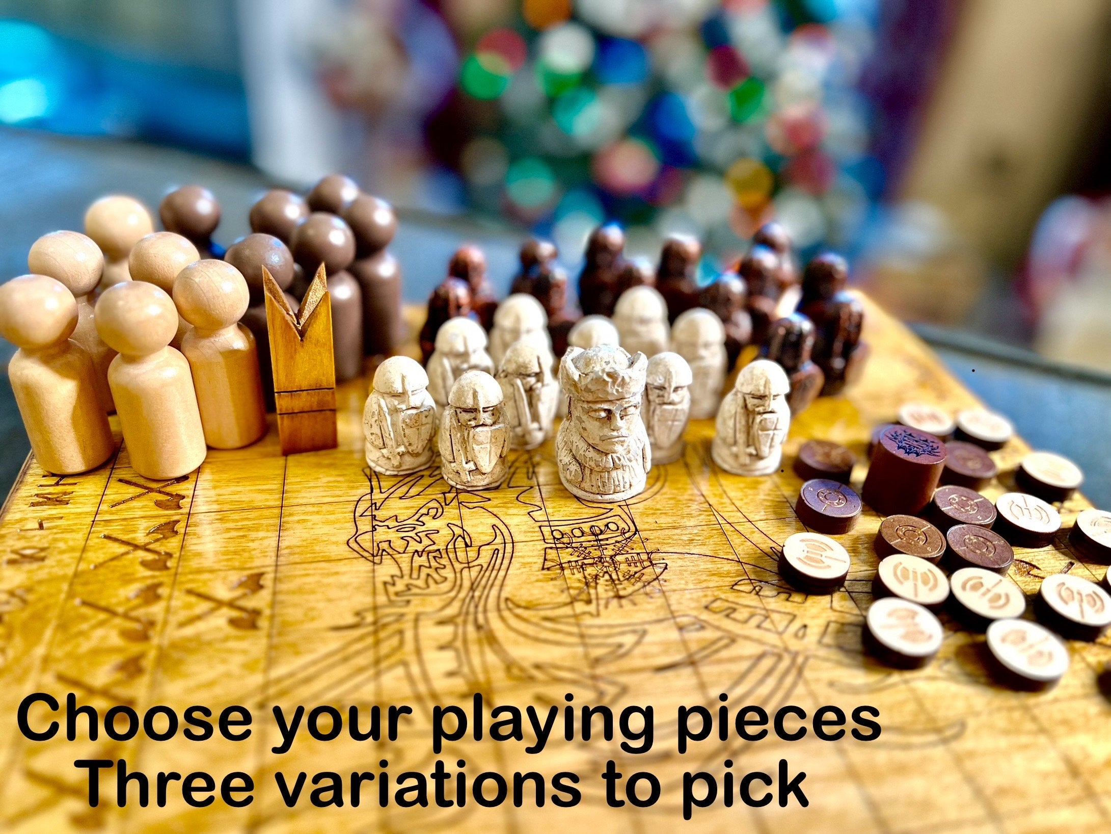 11x11 Square Variation Viking Chess aka 'Hnefatafl' | Free Personalization | Token Options | Board Size Options |