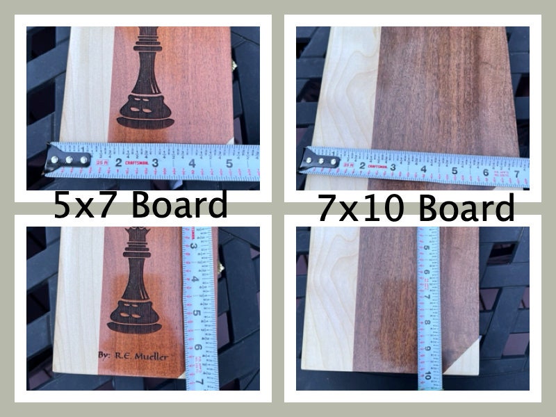 Custom Engraved Wood Chess Book - Unique Handcrafted Chess Set