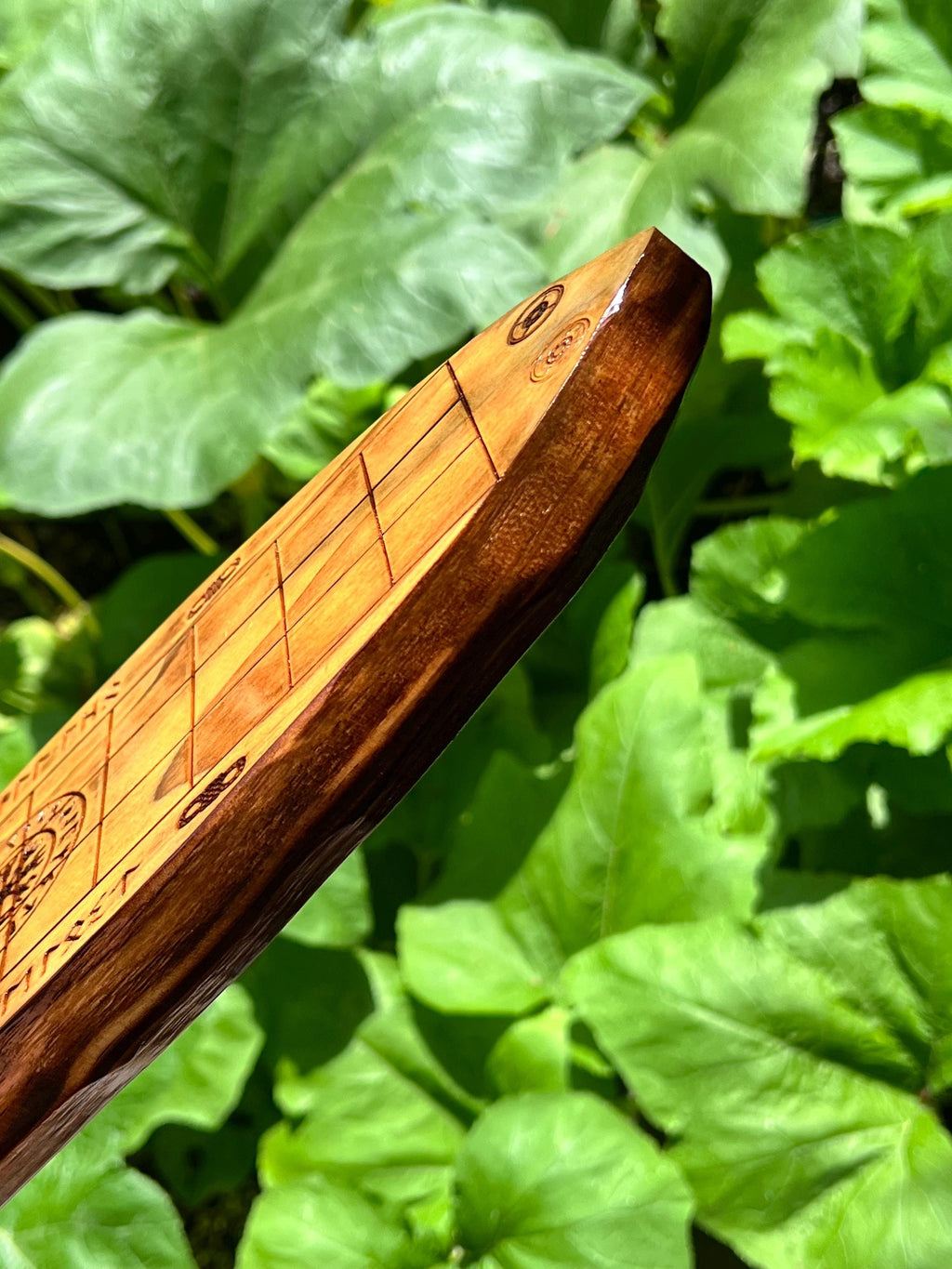 Viking Daldos Board Game: Solid Pine, Bone Dice, Runes