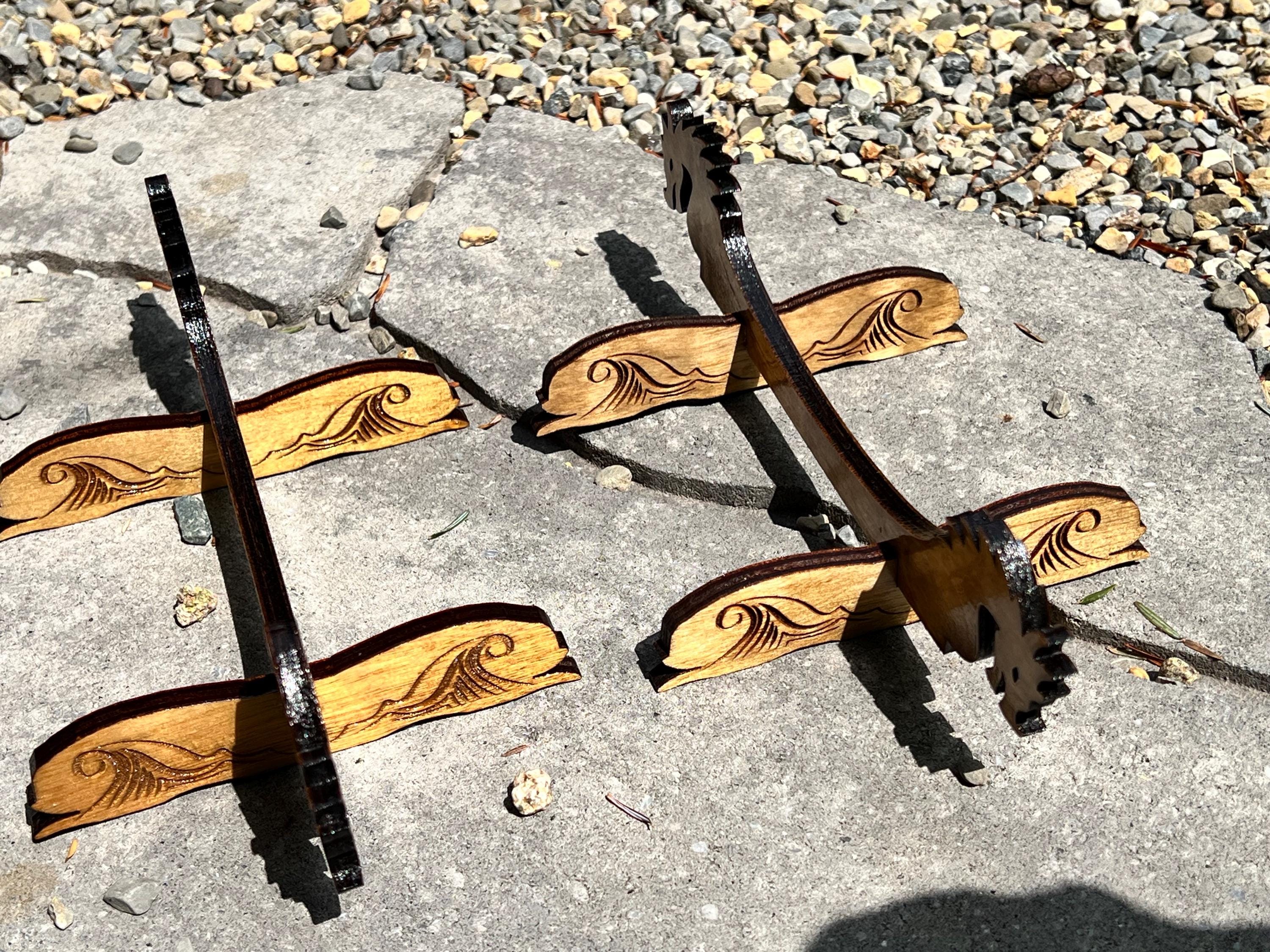 Viking Daldos Board Game: Solid Pine, Bone Dice, Runes