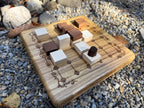 Handcrafted Tak Board Game: Pine Slate with Exotic Wood or Stone Marble Pieces
