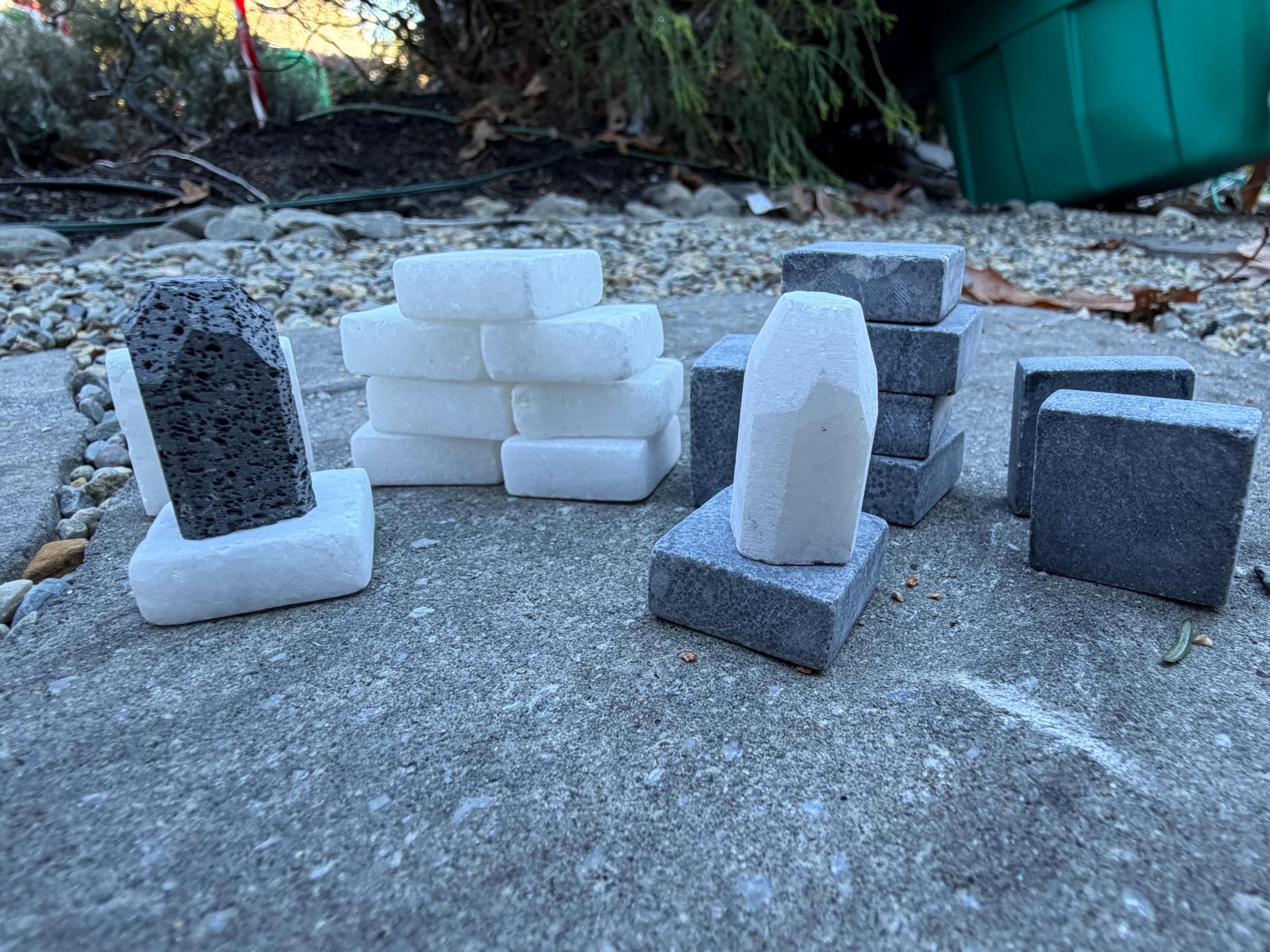 Handcrafted Tak Board Game: Pine Slate with Exotic Wood or Stone Marble Pieces