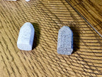 Handmade Marble Tak Pieces - Solid Black & White Stone Game Set - Flat Stones Capstones