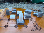 Handcrafted Tak Board Game: Pine Slate with Exotic Wood or Stone Marble Pieces