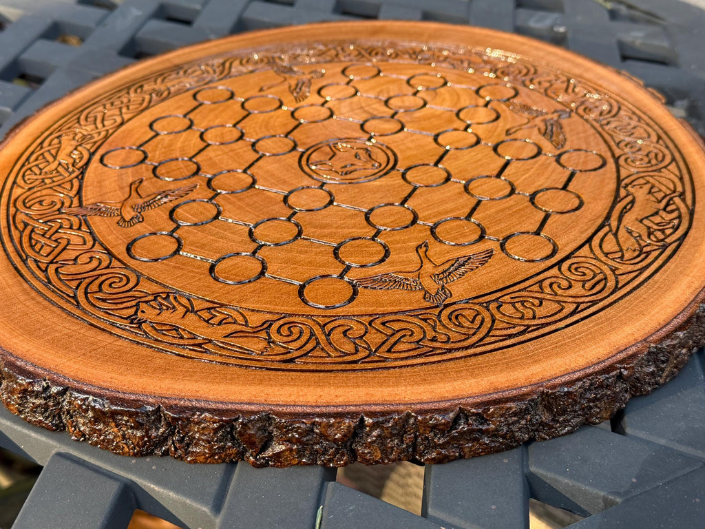 Fox and Geese Board Game - Historical, Handmade, Wooden, Tabletop, Medieval, Strategy Game