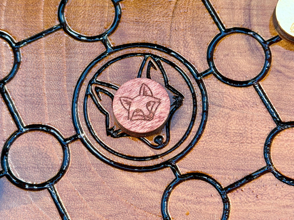 Fox and Geese Board Game - Historical, Handmade, Wooden, Tabletop, Medieval, Strategy Game