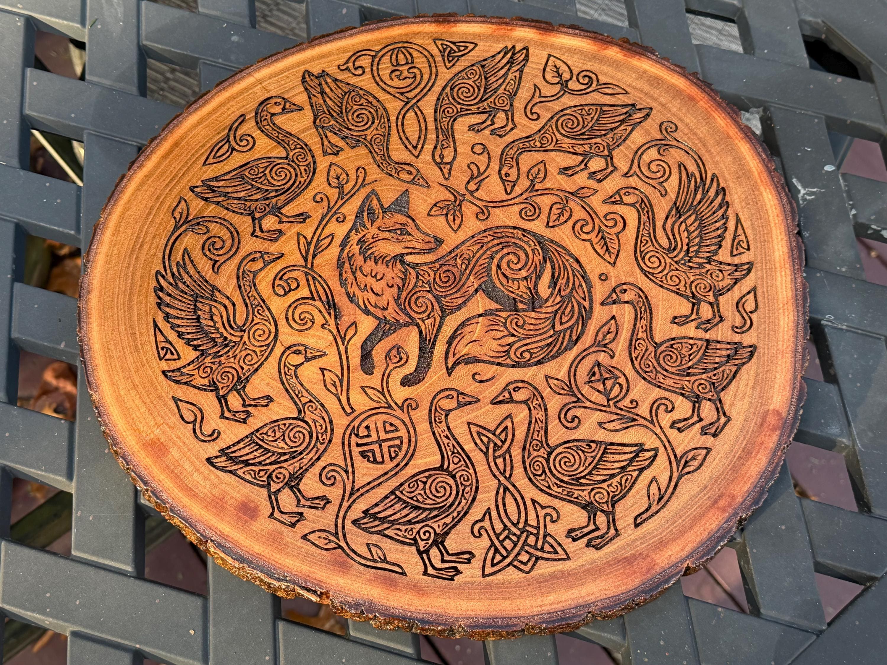 Fox and Geese Board Game - Historical, Handmade, Wooden, Tabletop, Medieval, Strategy Game