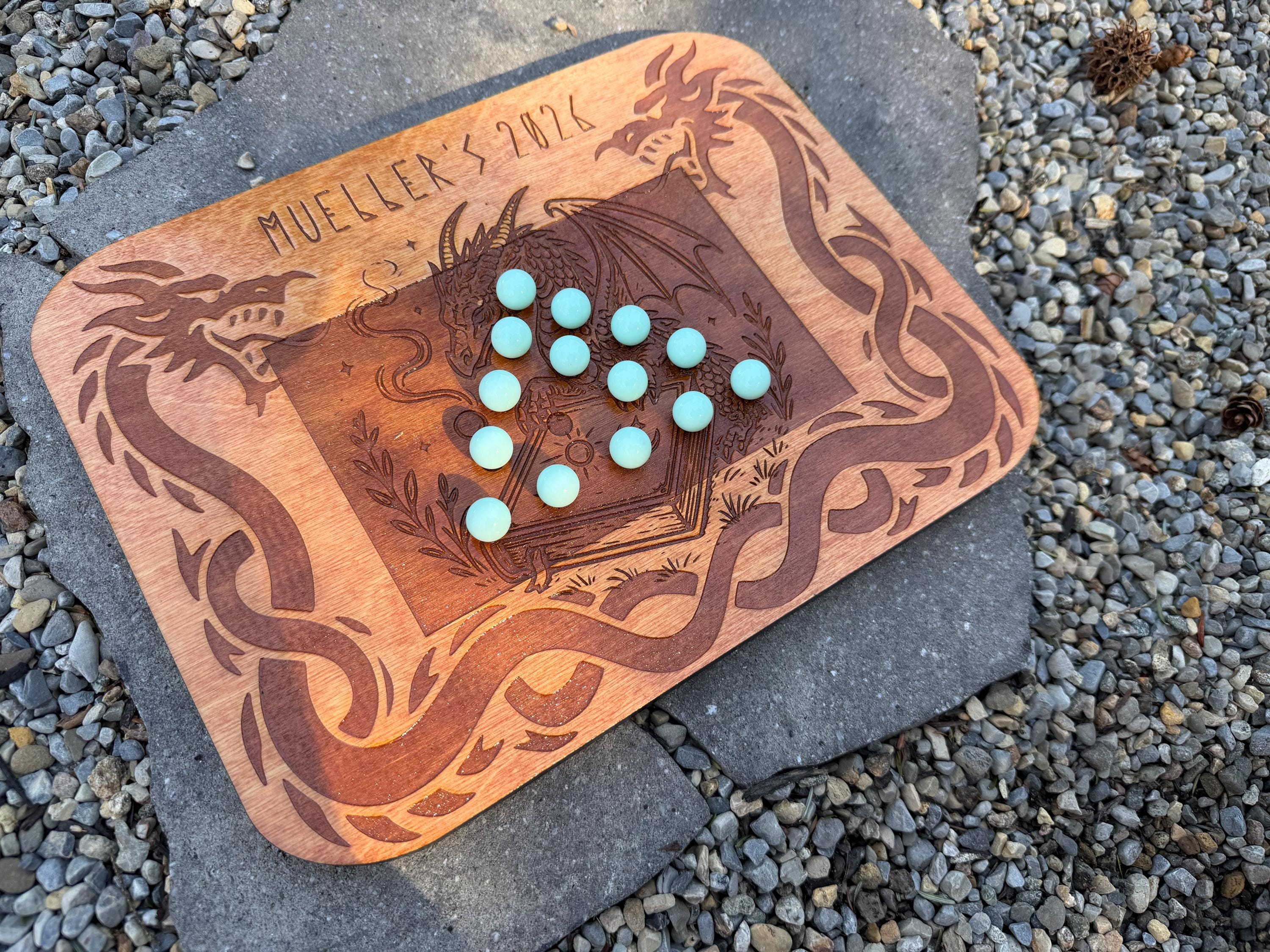 Handcrafted Wooden Connect 4 & Solitaire Combo - Modular 2-in-1 Game Board - Solid Wood Tabletop Decor - Unique Gift for Strategy Fans