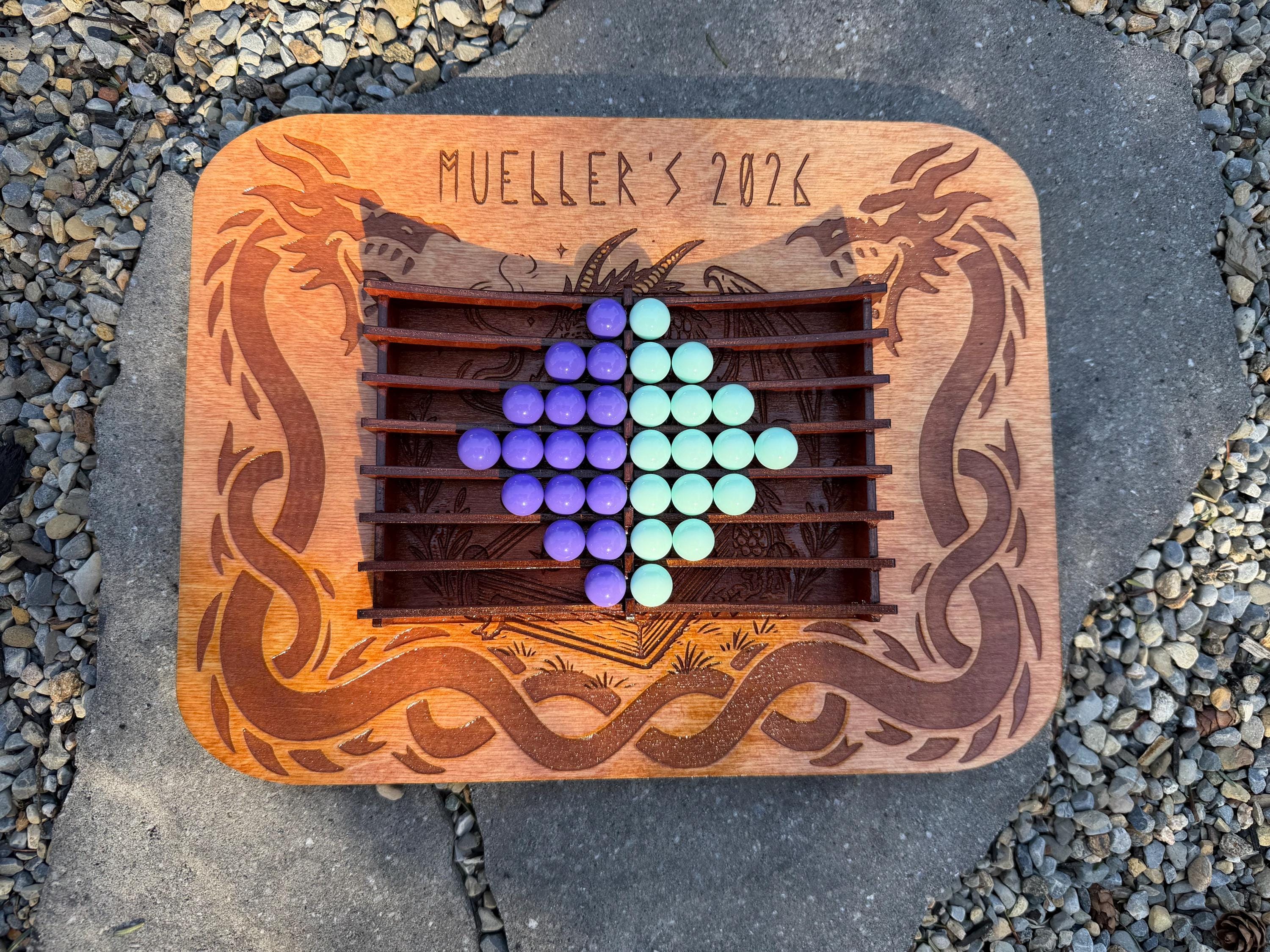 Handcrafted Wooden Connect 4 & Solitaire Combo - Modular 2-in-1 Game Board - Solid Wood Tabletop Decor - Unique Gift for Strategy Fans