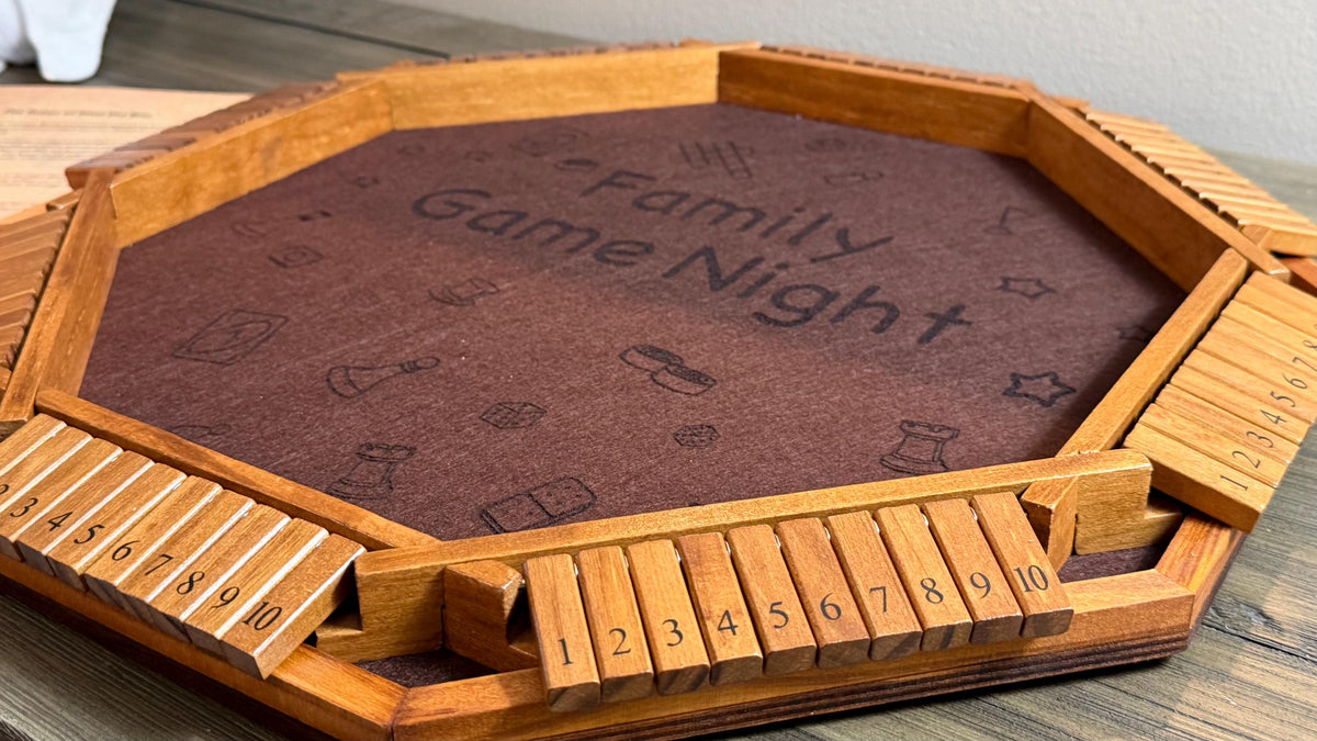 Handcrafted Shut the Box Game – 8 Player - Personalized - 18Inches