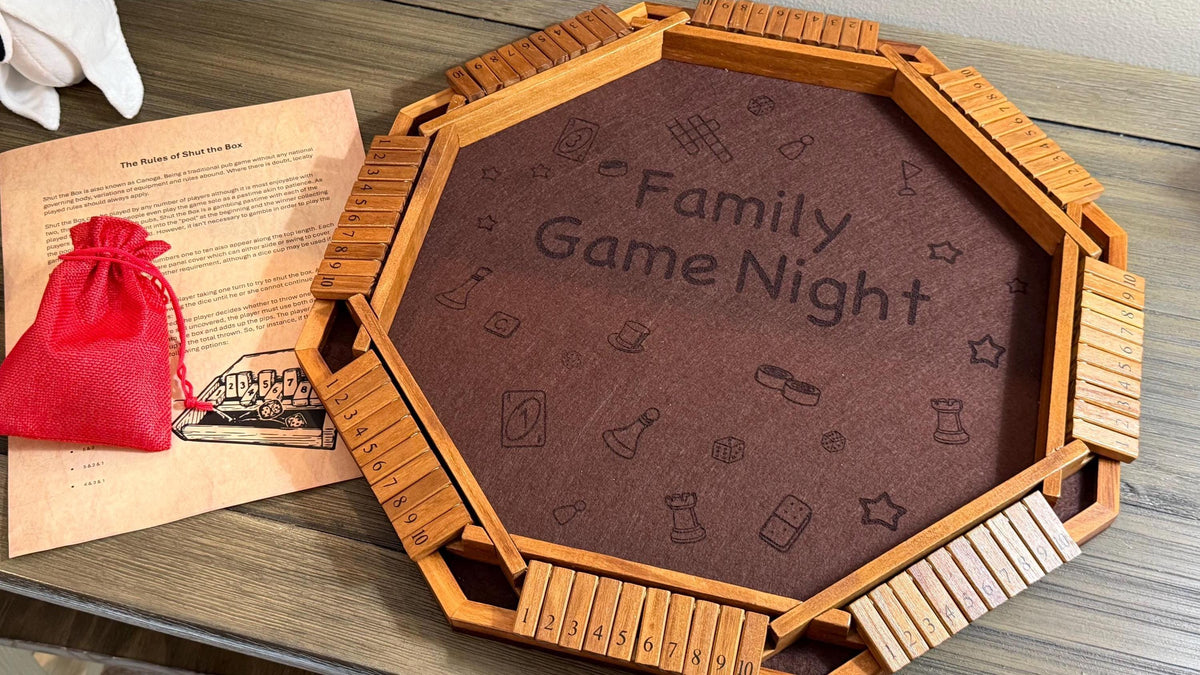 Handcrafted Shut the Box Game – 8 Player - Personalized - 18Inches
