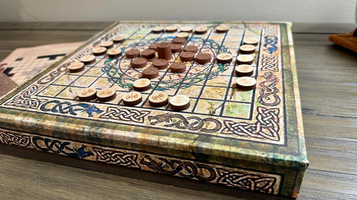 Hnefatafl Playable Wall Art - 12x12 Canvas Board Game - Ancient Viking Strategy Game & Norse Decor