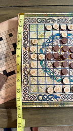 Hnefatafl Playable Wall Art - 12x12 Canvas Board Game - Ancient Viking Strategy Game & Norse Decor