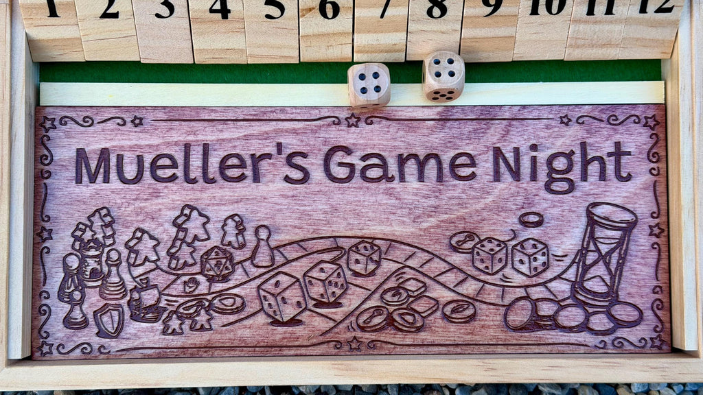 Handmade Wooden Shut the Box Game - Single Player Dice Game - Classic 12 Tile Pub Game - Custom Wood Game - Math Learning Toy - Great Gift