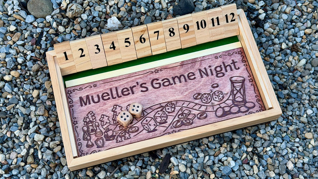 Handmade Wooden Shut the Box Game - Single Player Dice Game - Classic 12 Tile Pub Game - Custom Wood Game - Math Learning Toy - Great Gift