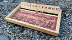 Handcrafted Shut the Box Game – Solid Bamboo Pub Dice Board (9"x6")