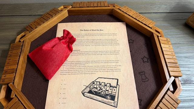 Handcrafted Shut the Box Game – 8 Player - Personalized - 18Inches