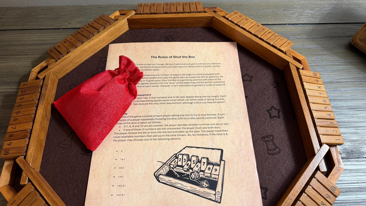 Handcrafted Shut the Box Game – 8 Player - Personalized - 18Inches
