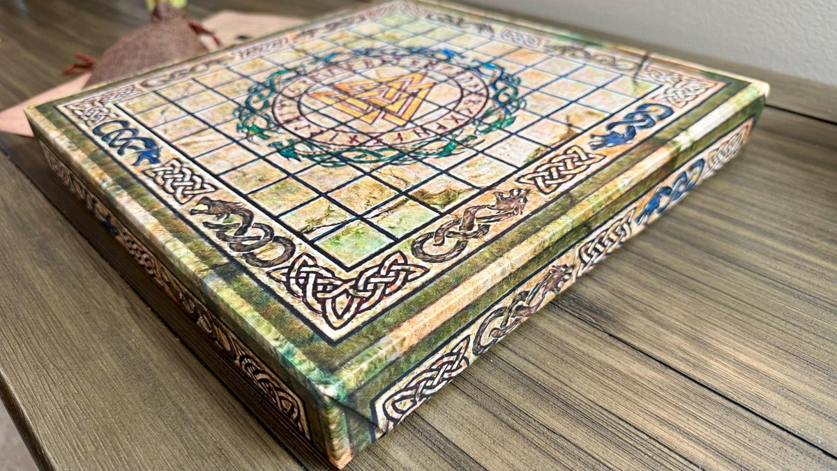 Hnefatafl Playable Wall Art - 12x12 Canvas Board Game - Ancient Viking Strategy Game & Norse Decor