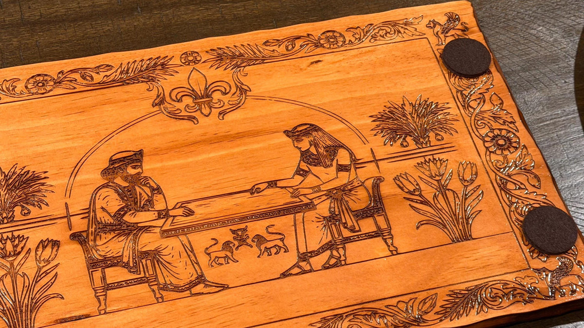 Handcrafted Wooden Backgammon Board – 18" Custom Engraved Strategy Game Natural/Colonial Maple Finish
