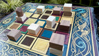 Handcrafted Color Slate Tak Board Game: Pine Slate with Exotic Wood or Stone Marble Pieces