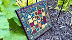 Handcrafted Color Slate Tak Board Game: Pine Slate with Exotic Wood or Stone Marble Pieces