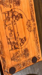 Handcrafted Wooden Backgammon Board - 18" Custom Engraved Ancient Strategy Board Game - Natural or Colonial Maple Finish