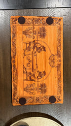 Handcrafted Wooden Backgammon Board - 18" Custom Engraved Ancient Strategy Board Game - Natural or Colonial Maple Finish