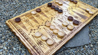 Handcrafted Wooden Backgammon Board - 18" Custom Engraved Ancient Strategy Board Game - Natural or Colonial Maple Finish